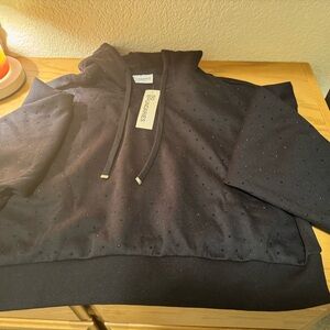 No Boundaries Black Hoodie with Textured Dots